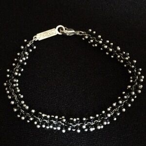 Vintage Napier Silver and black beaded Bracelet
